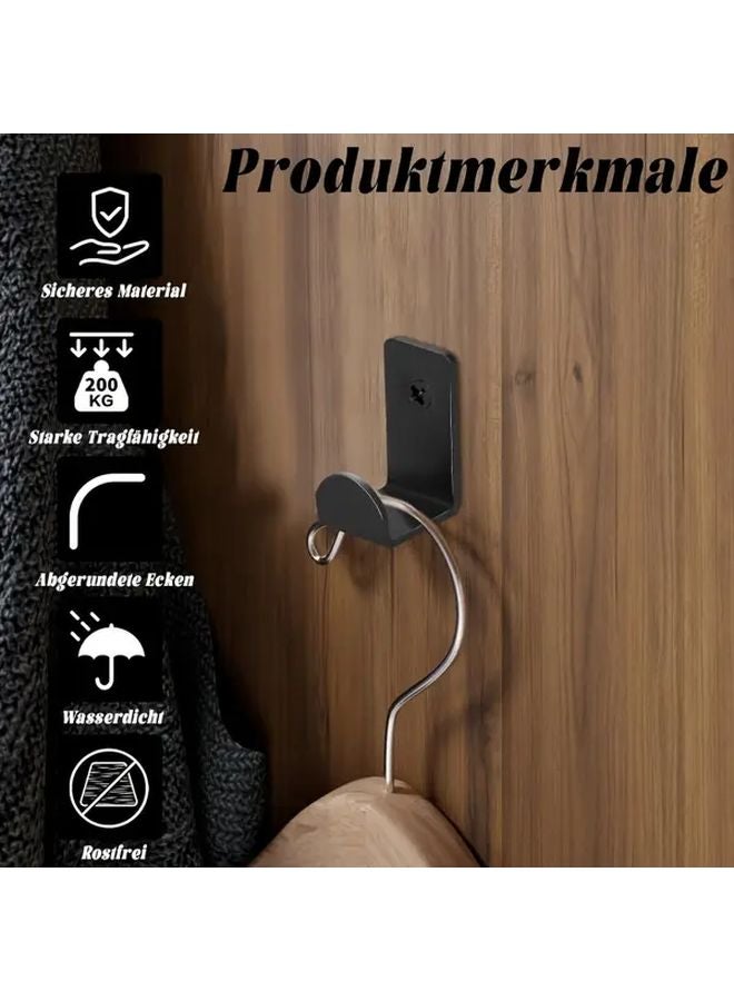 Black Metal Wall Mounted Coat Hooks 16pcs Space Saving Storage For Home Organization - Image 2